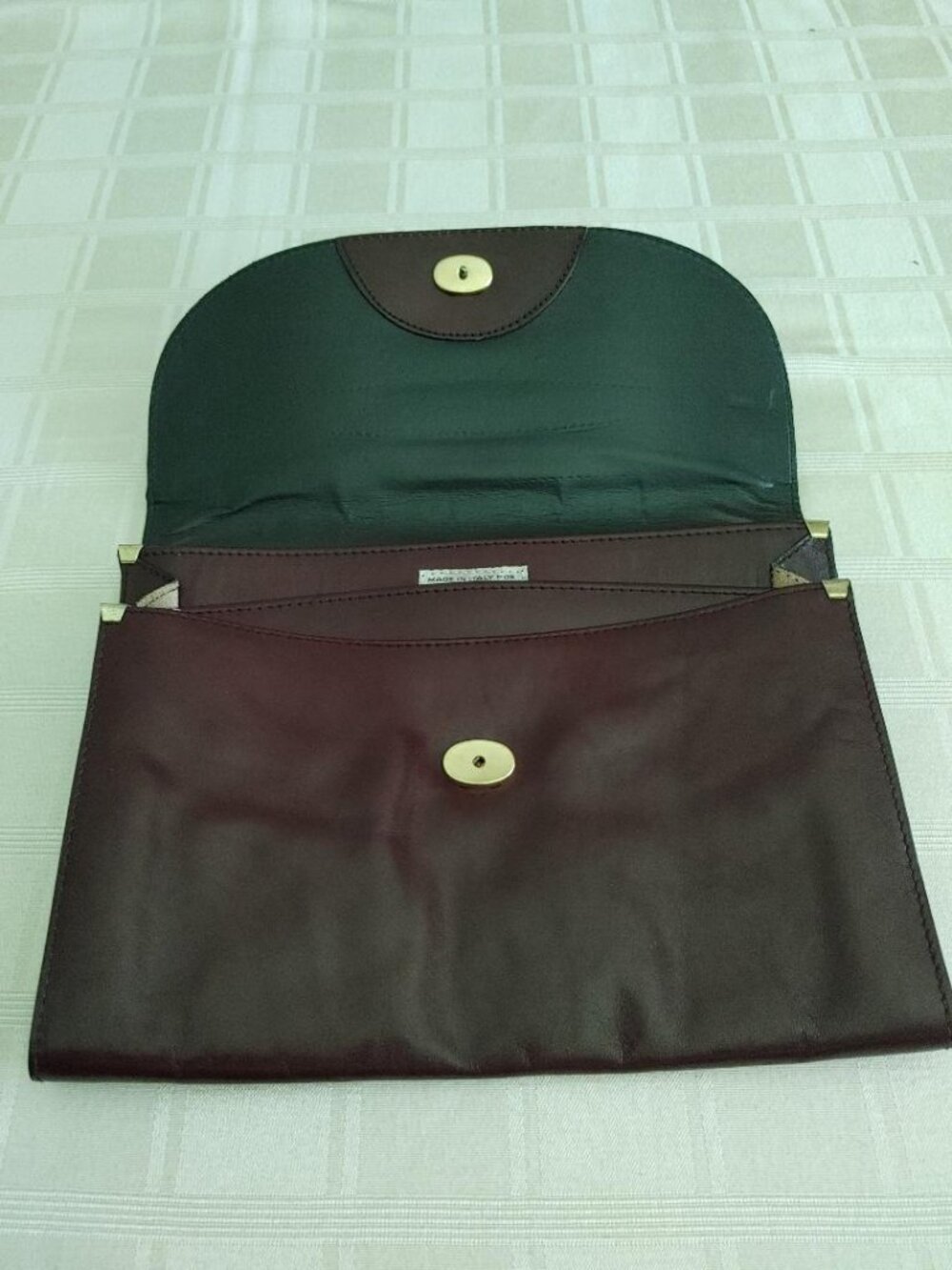 BNWT Vintage Maroon Clutch Made in Italy for Macy's New York